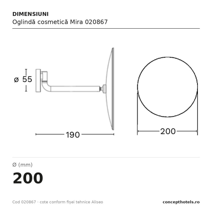 Oglindă cosmetică Mira 020867 – Aliseo