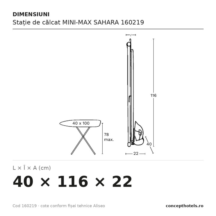Stație de călcat MINI-MAX SAHARA 160219 – Aliseo