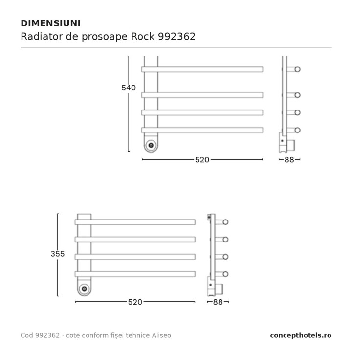 Radiator de prosoape Rock 992362 – Aliseo
