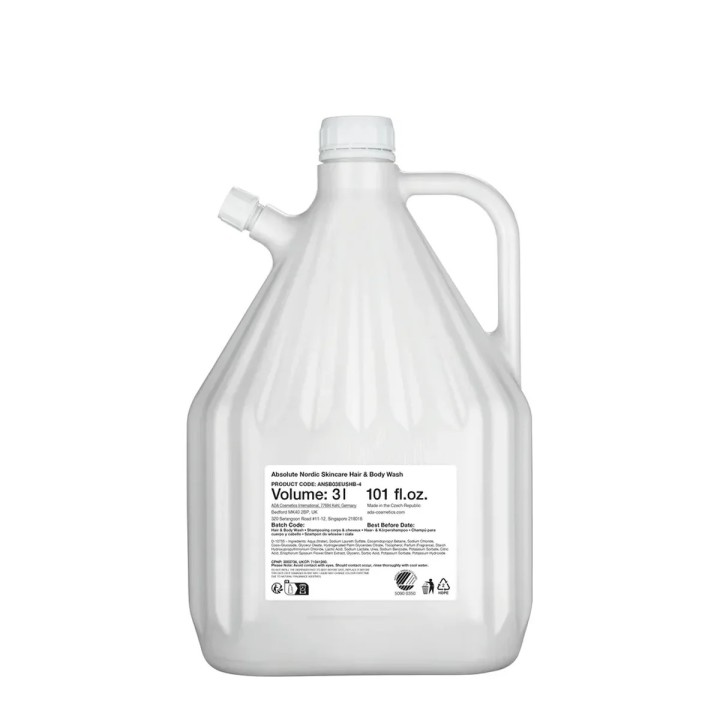 Absolute Nordic Skincare Hair & Body Shampoo, refill, 3 l