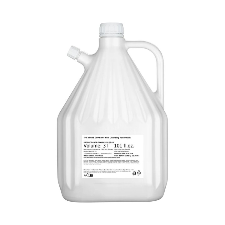 The White Company Noir Liquid Soap, refill, 3 l