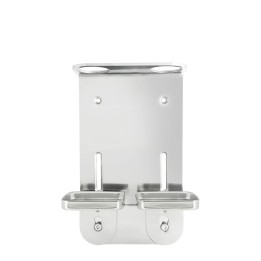 Stainless steel wall bracket, double, for Noir 300 ml pump dispenser